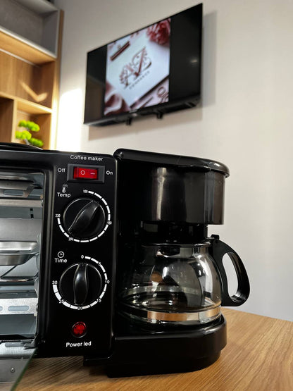 Horno 3 en 1: Plancha y Cafetera 1 L