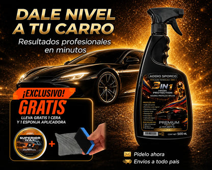 Recubrimiento Cerámico 3 En 1 en 500 ml + Regalo: Cera y Esponja Gratis