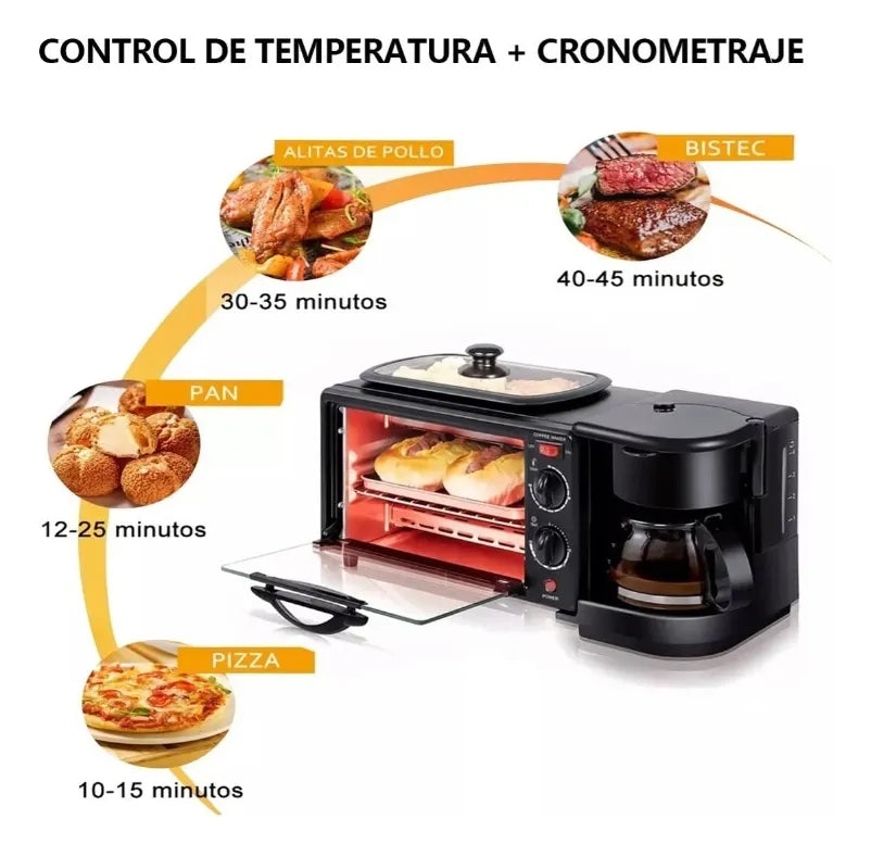 Horno 3 en 1: Plancha y Cafetera 1 L