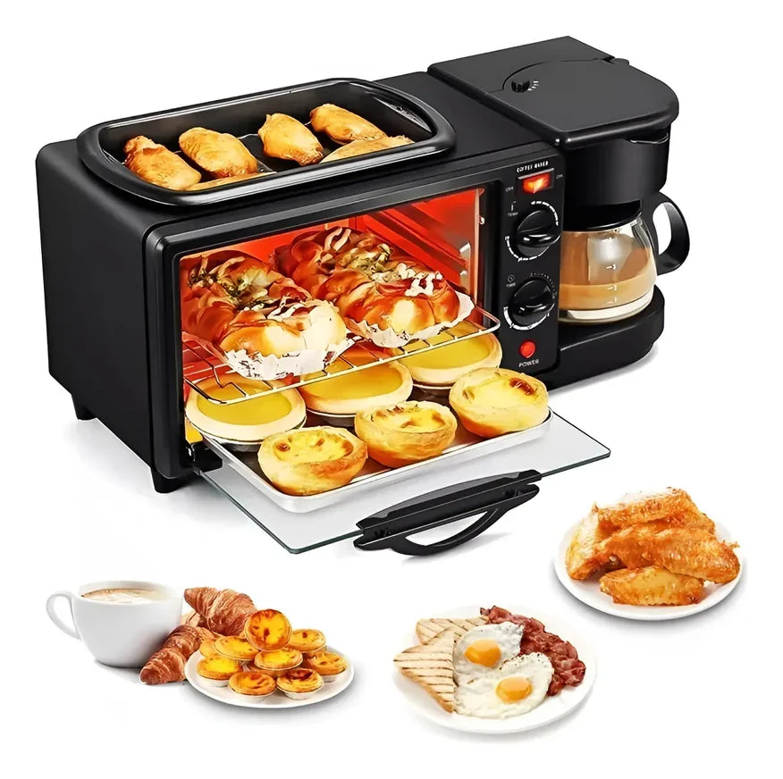 Horno 3 en 1: Plancha y Cafetera 1 L